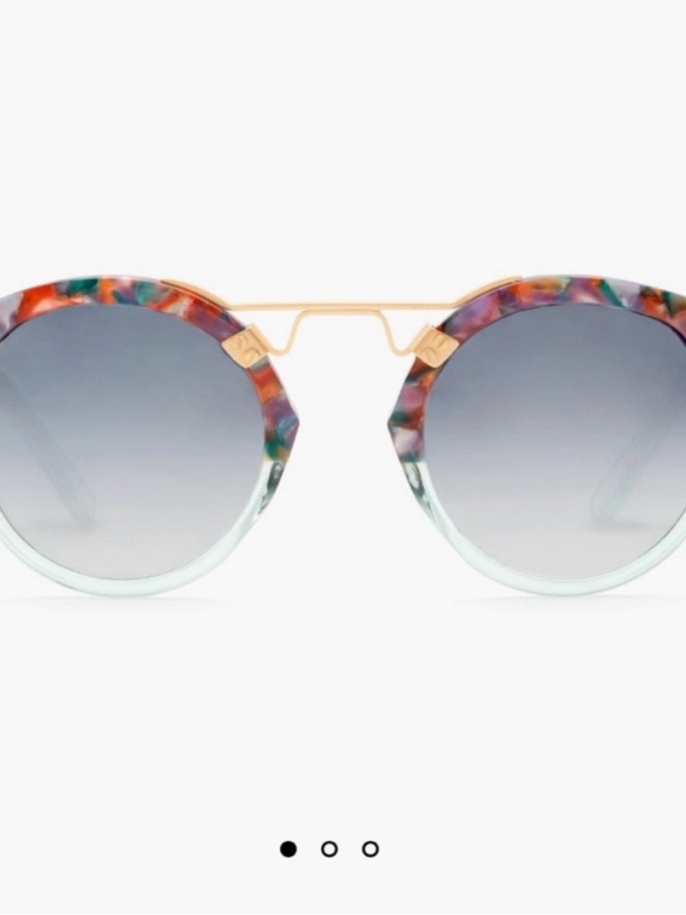 KREWE Limited Edition Multicolor Tortoiseshell Round St Louis Sunglasses